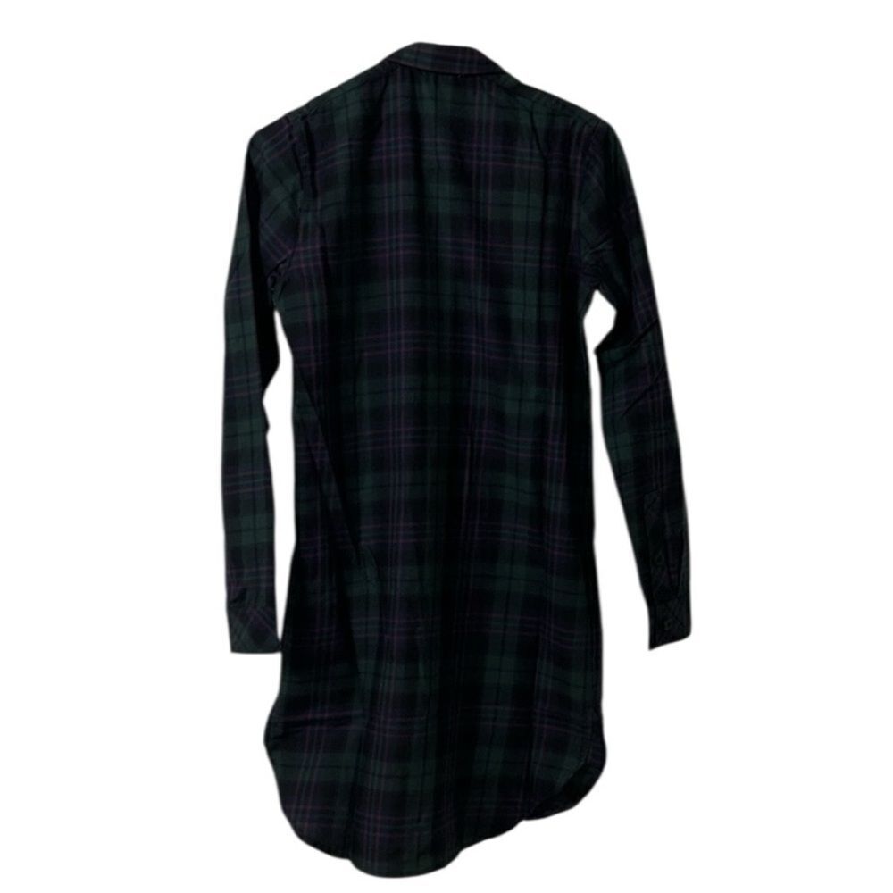 Harshman Plaid Green & Purple Cotton Plaid Shirt Oversized Tunic(Size Medium) - Picture 4 of 11